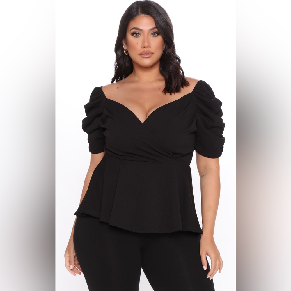 Peplum Top- Black